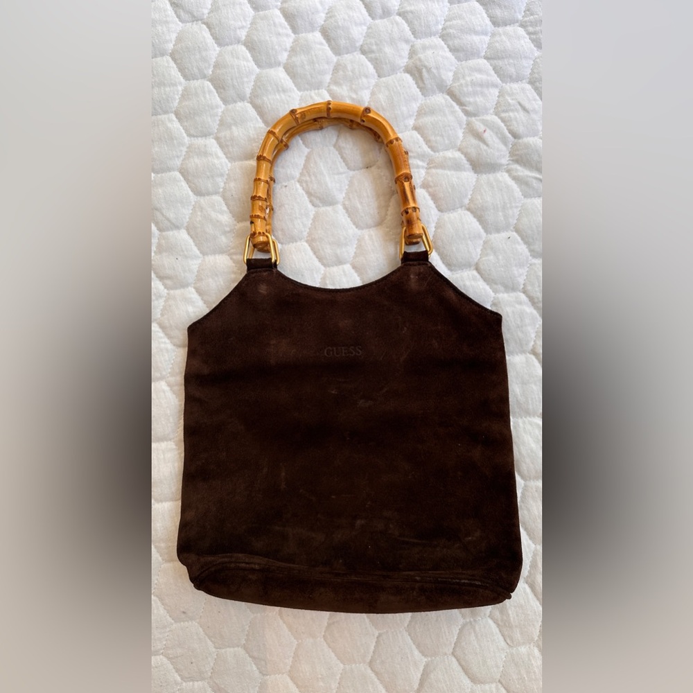 Vintage Guess Brown Suede Bucket Bag